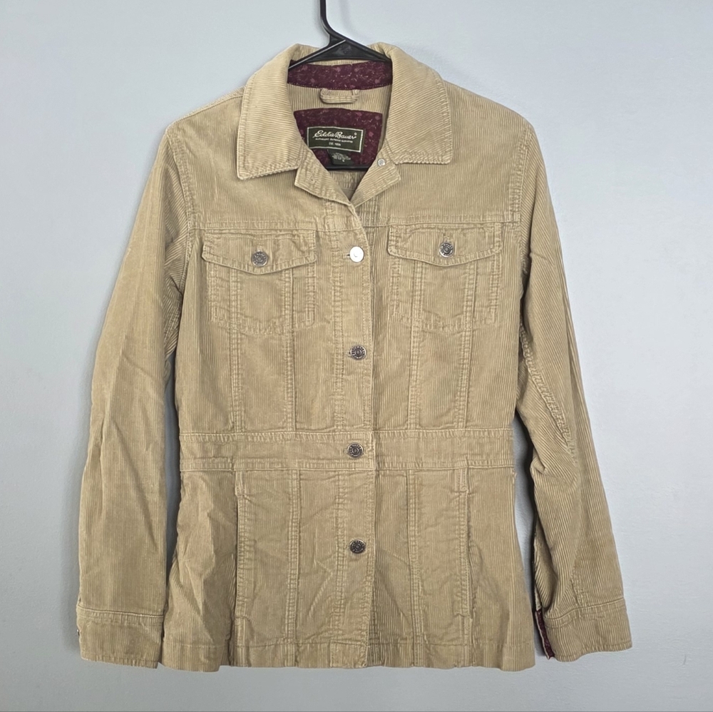 Eddie Bauer Women's Tan Corduroy Utility Jacket